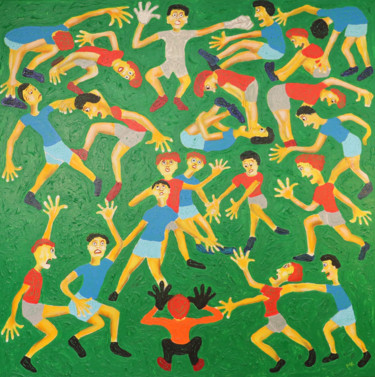 Football Peinture intitulée "Football" par Maarit Korhonen, Œuvre d'art originale, Acrylique