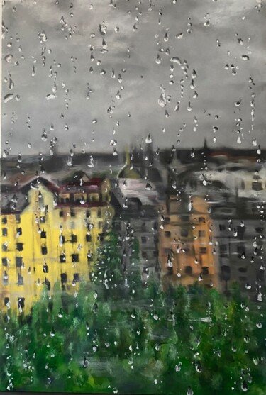 Pintura intitulada "Inside the rain." por Maárs Shanó, Obras de arte originais, Acrílico Montado em Cartão
