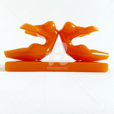 Sculpture titled "2GYMNAST-GIRLS1 YEL…" by Maas Tiir, Original Artwork, Resin