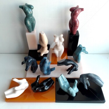 Sculpture titled "4GIRLS2 AND 8GYMNAS…" by Maas Tiir, Original Artwork, Resin