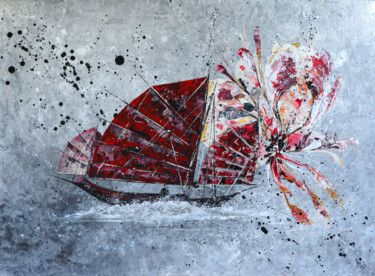 Картина под названием "Soie" - Mab Carratier, Подлинное произведение искусства, Акрил Установлен на Деревянная рама для носи…