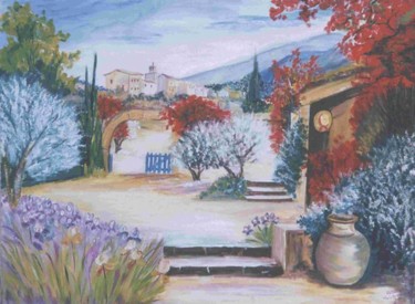 Peinture intitulée "Le jardin de grande…" par Mabdeco, Œuvre d'art originale, Huile