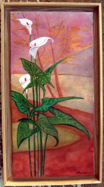 Peinture intitulée "Mabdéco  - fleur du…" par Mabdeco, Œuvre d'art originale, Huile