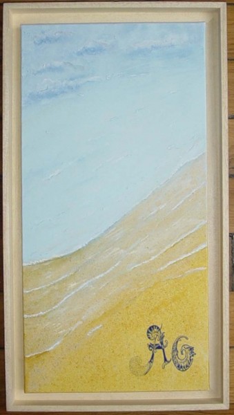 Painting titled "La mer avec mongram…" by Mabdeco, Original Artwork, Oil