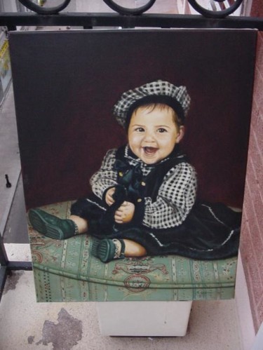 Peinture intitulée "Portrait d'enfant (…" par Mabdeco, Œuvre d'art originale, Huile