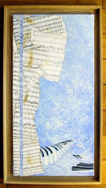 Peinture intitulée "Le piano sur l'eau" par Mabdeco, Œuvre d'art originale, Huile