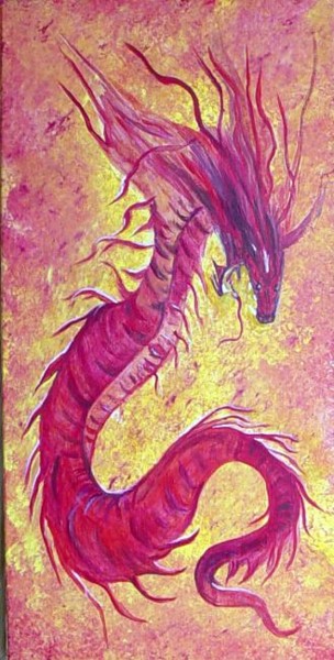 Peinture intitulée "Le dragon" par Mabdeco, Œuvre d'art originale, Huile