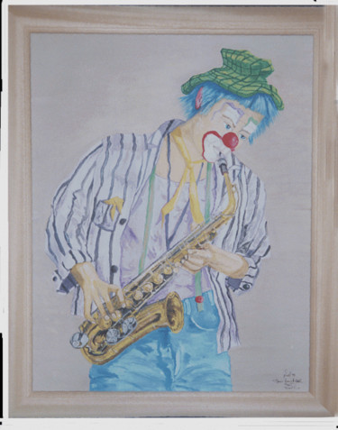 Peinture intitulée "le clown" par Mabdeco, Œuvre d'art originale, Huile