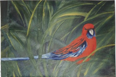 Peinture intitulée "le perroquet" par Mabdeco, Œuvre d'art originale, Huile