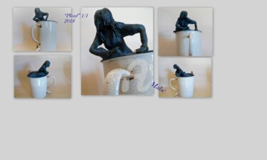 Sculpture intitulée ""Plouf" 1/1" par Mabé, Œuvre d'art originale, Terre cuite