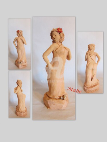 Sculpture titled "fanny dans les iles" by Mabé, Original Artwork, Terra cotta