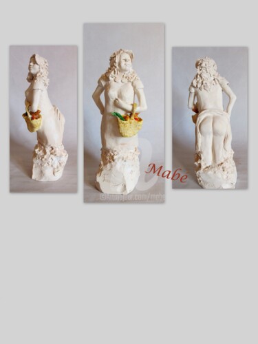 Sculpture titled "fanny au marché" by Mabé, Original Artwork, Clay