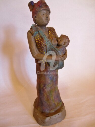 Escultura intitulada "Birmane" por Mabé, Obras de arte originais, Terracota