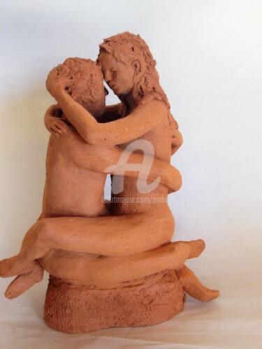 Скульптура под названием "Pour la vie" - Mabé, Подлинное произведение искусства, Терракота
