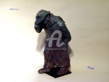 Скульптура под названием "Hiver" - Mabé, Подлинное произведение искусства, Терракота