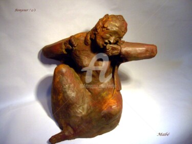 Sculpture titled "BONJOUR !" by Mabé, Original Artwork, Terra cotta