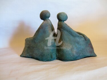 Sculpture intitulée "Fâchés ?" par Mabé, Œuvre d'art originale, Terre cuite