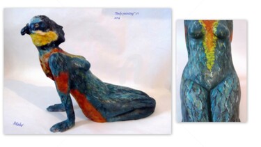 Scultura intitolato "body painting" da Mabé, Opera d'arte originale, Terracotta
