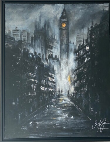 Картина под названием "La Tour De Londres…" - Mac.Cadart, Подлинное произведение искусства, Акрил Установлен на Деревянная р…