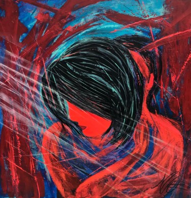Peinture intitulée "Red love Déposé ADA…" par Mac.Cadart, Œuvre d'art originale, Acrylique Monté sur Châssis en bois