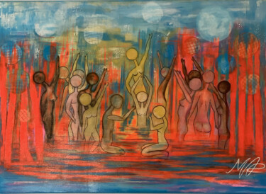 Malerei mit dem Titel "Rain's hymn Déposé…" von Mac.Cadart, Original-Kunstwerk, Acryl