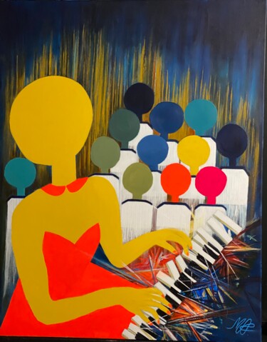 Pintura titulada "Music Dream Déposé…" por Mac.Cadart, Obra de arte original, Acrílico Montado en Bastidor de camilla de mad…