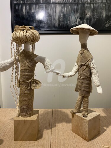 Escultura intitulada "Monsieur et madame…" por Mac.Cadart, Obras de arte originais, Gesso