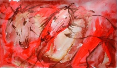 Pintura titulada "rojo sobre rojos" por Macafernandezguzman, Obra de arte original