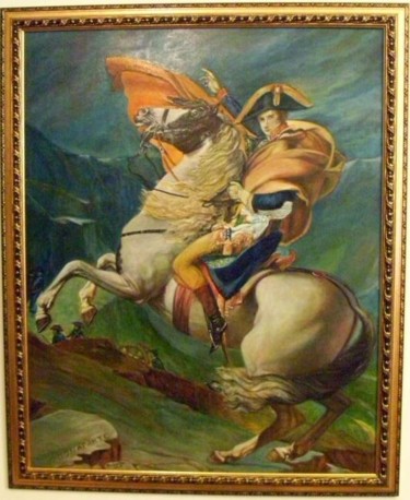 Painting titled "Napoleão atravessan…" by Machado Dos Santos, Original Artwork, Oil