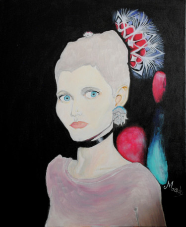 Peinture intitulée "La Femme au cristal" par Macha Moussa, Œuvre d'art originale, Acrylique