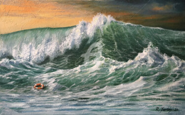 Painting titled "The Lifebuoy" by Rauf Janibekov, Original Artwork, Oil