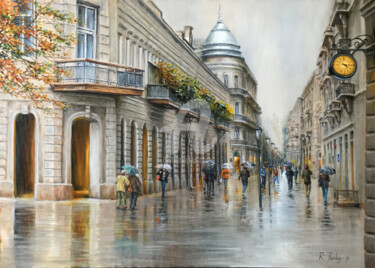 Peinture intitulée "At 04:15. Baku. Tor…" par Rauf Janibekov, Œuvre d'art originale, Huile