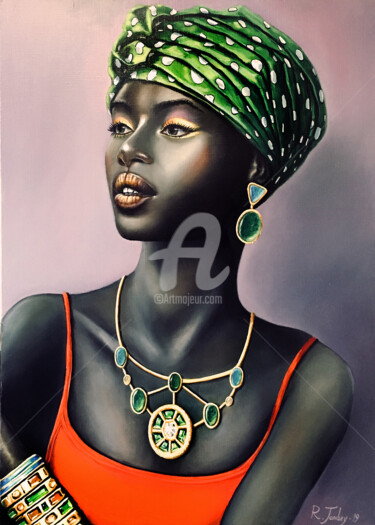 Painting titled "Dark chocolate" by Rauf Janibekov, Original Artwork, Oil Mounted on Wood Stretcher frame