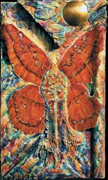 Painting titled "Ange-Gardien" by Macha Volodina, Original Artwork, Oil