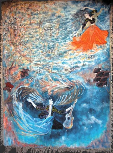 Painting titled "Rêves sur les Flots…" by Macha Volodina, Original Artwork, Oil
