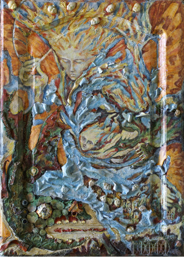 Painting titled "Entre la terre et l…" by Macha Volodina, Original Artwork, Acrylic