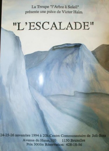 Painting titled "L'escalade" by Laurence Machils, Original Artwork
