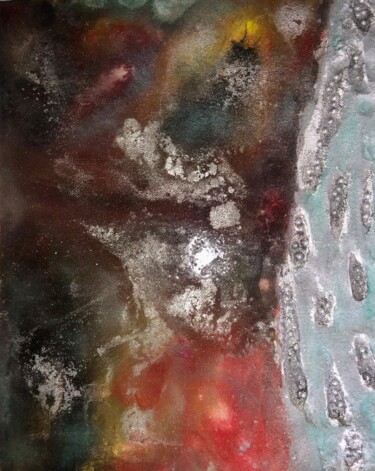 Картина под названием "crimson mix" - Machnolga, Подлинное произведение искусства, Акрил Установлен на Другая жесткая панель