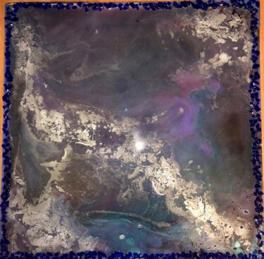 Painting titled "milky way galaxy" by Machnolga, Original Artwork, Acrylic Mounted on Cardboard