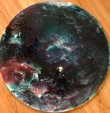 Painting titled "galaxy" by Machnolga, Original Artwork, Acrylic Mounted on Wood Panel