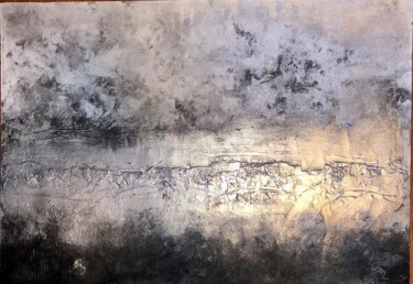 제목이 "silver haze"인 미술작품 Machnolga로, 원작, 아크릴 목재 패널에 장착됨