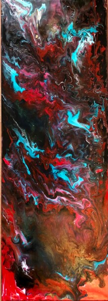 Painting titled "fire breeze" by Machnolga, Original Artwork, Acrylic Mounted on Wood Stretcher frame