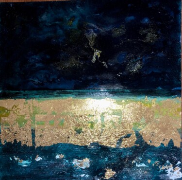 Картина под названием "thunderstorm line" - Machnolga, Подлинное произведение искусства, Акрил Установлен на Деревянная пане…