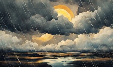 Arts numériques intitulée "Storm,rain" par Machnolga, Œuvre d'art originale, Peinture numérique