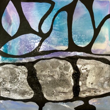 "Turquoise abstracti…" başlıklı Tablo Machnolga tarafından, Orijinal sanat, Akrilik Diğer sert panel üzerine monte edilmiş