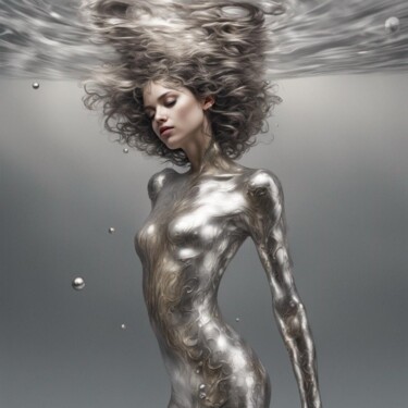Arts numériques intitulée "silver beauty" par Machnolga, Œuvre d'art originale, Peinture numérique