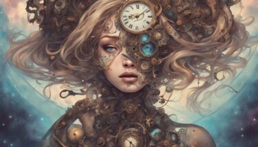 Digital Arts titled "clock" by Machnolga, Original Artwork, Digital Painting