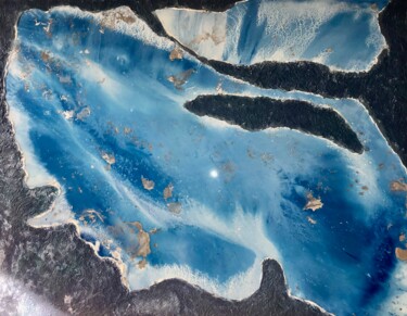 Картина под названием "Blue water" - Machnolga, Подлинное произведение искусства, Акрил Установлен на Деревянная панель