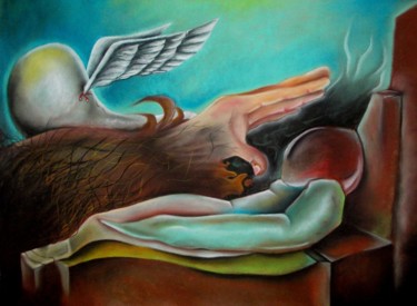 Pintura titulada "Presence of death" por Machukov Dejan, Obra de arte original, Pastel