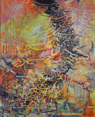 Pintura titulada "A tornado scatterin…" por Maciej Fricze, Obra de arte original, Oleo